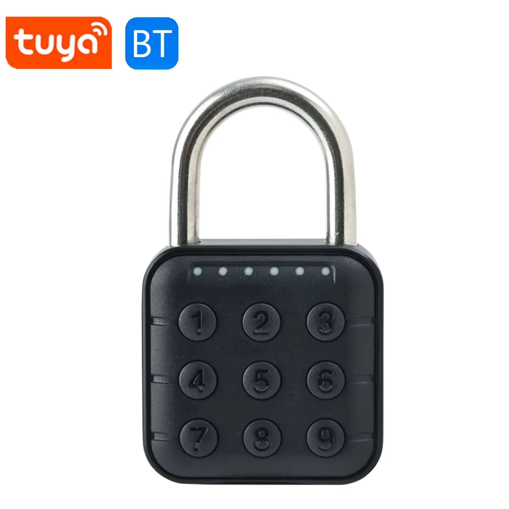 Keyless Fingerprint Lock with Tuya APP Smart Padlock Waterproof Door Lock 0.2Sec Unlock Portable Anti-Theft Padlock for Offices