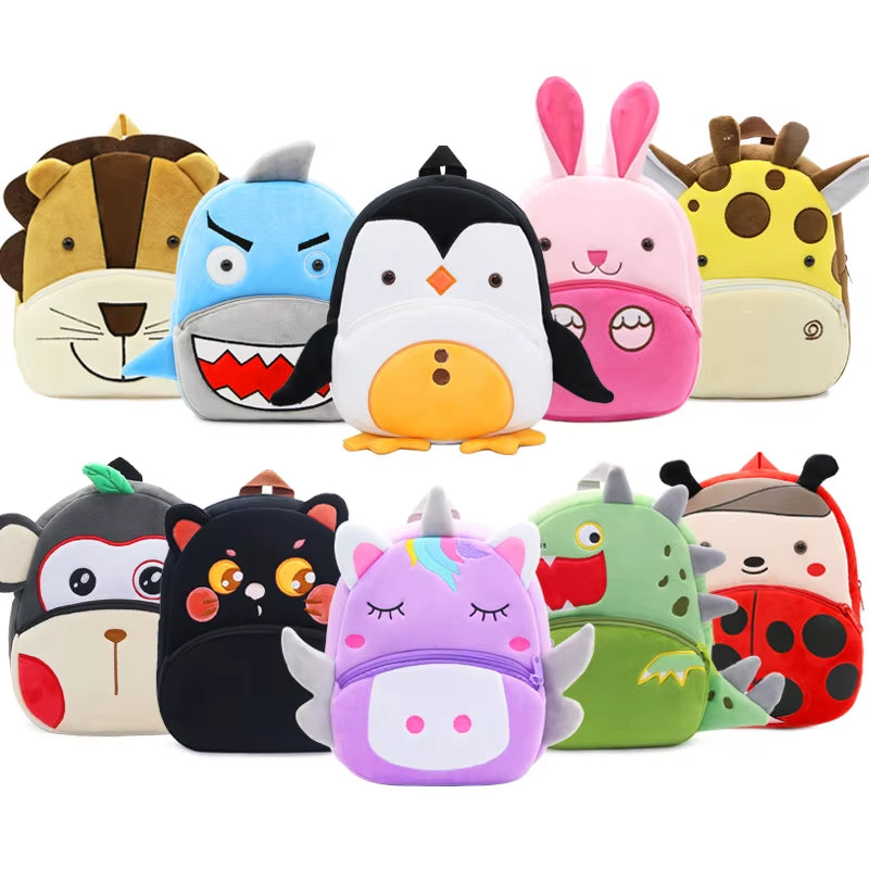 Cute Animals Cartoon Plush Children Backpacks Schoolbag Girls Boys Casual Baby Bags