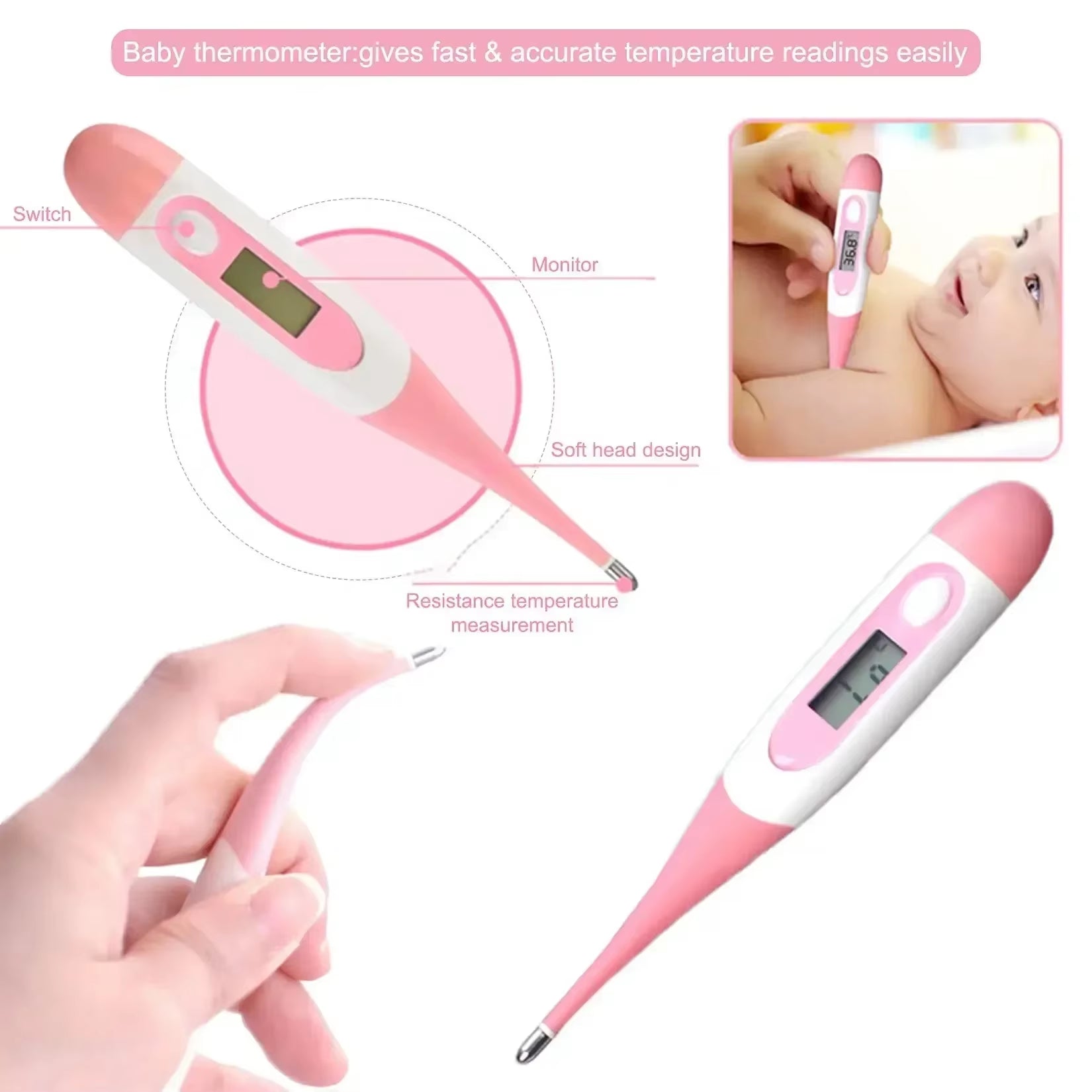 10Pcs/Set Baby Health Care Kit Kids Nail Hair Health Care Thermometer Grooming Brush Clipper Teether Toothbrush Baby Essentials