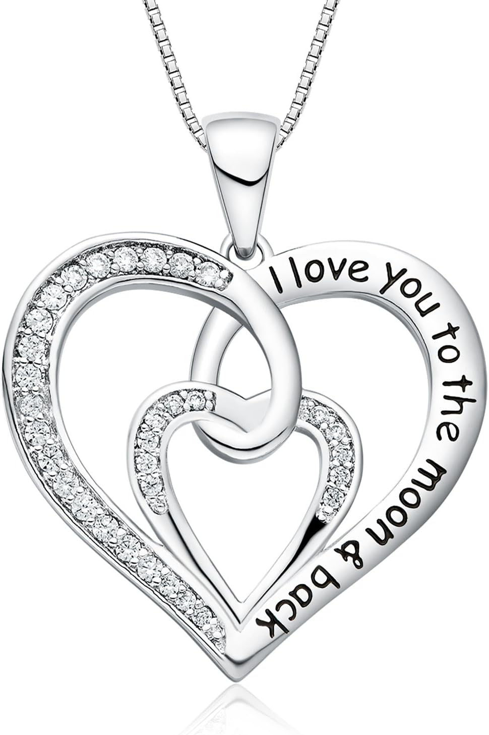 Forever Connected Mother & Son Necklace – Heart Pendant Gift for Mom, Sterling Silver Jewelry for Mother'S Day or Birthday