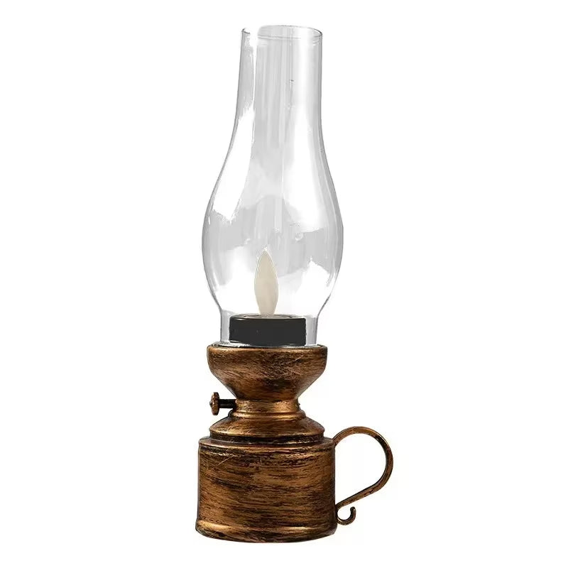 Vintage Lantern Retro Design LED Hanging Oil Lamp Battery Operated Decorative for Home Holiday Christmas Gifts Home Decor