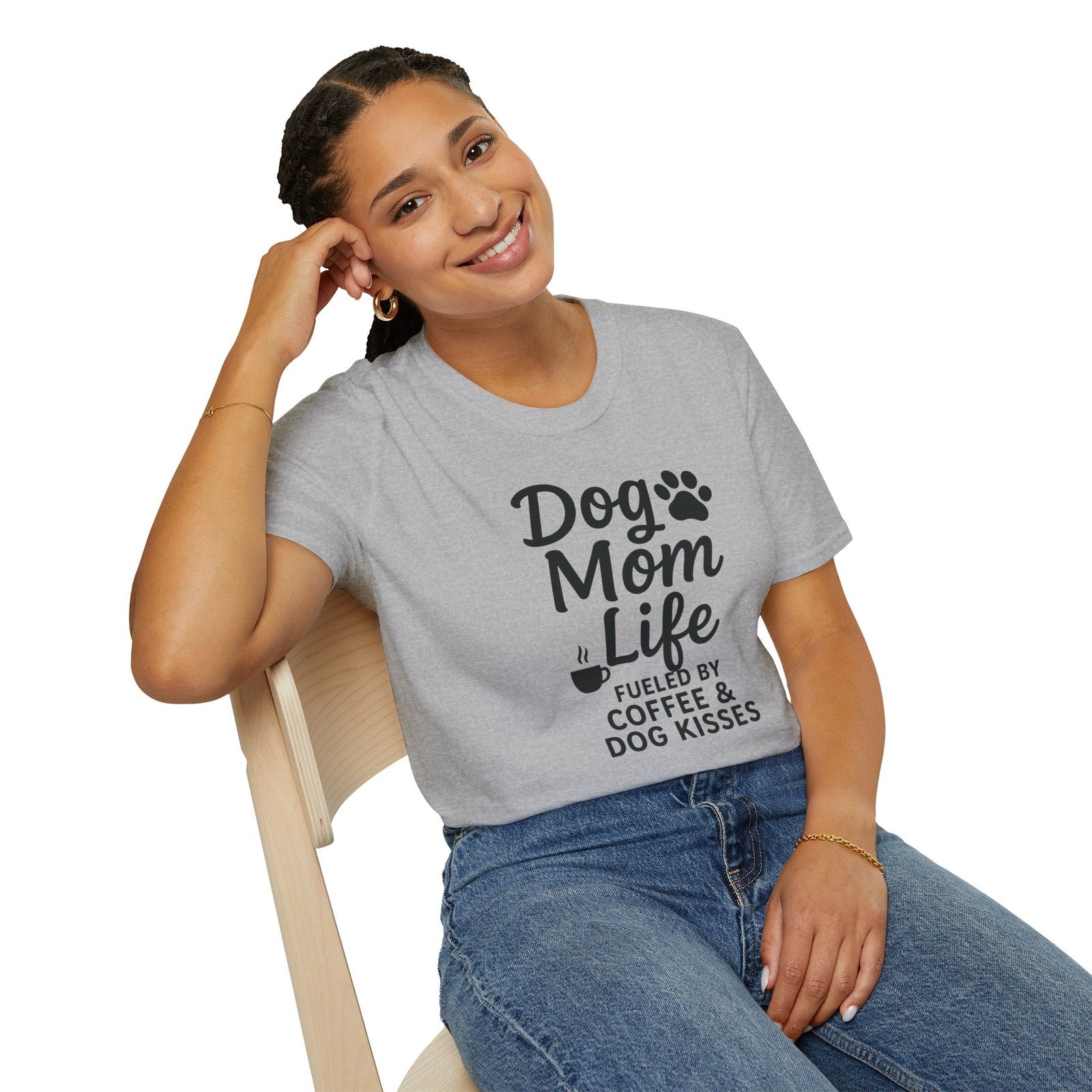 Dog Mom Life T-Shirt, Unisex Softstyle Tee, Gifts for Dog Lovers,