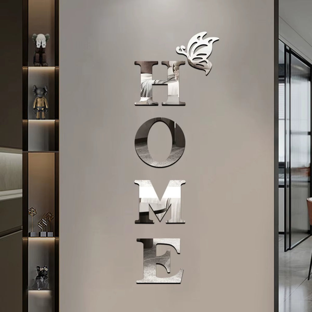 HOME Home Logo 3D Mirror Wall Sticker, Entrance Decoration, Home Decoration
