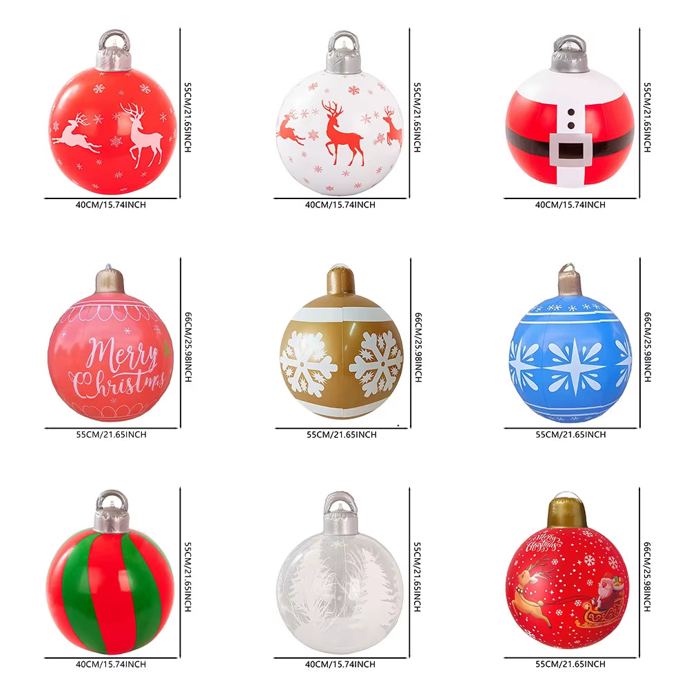 Outdoor Christmas Decoration Ball, PVC Inflatable Christmas Balloon, Christmas Party Atmosphere Balls, Santa Claus Elk Balloons