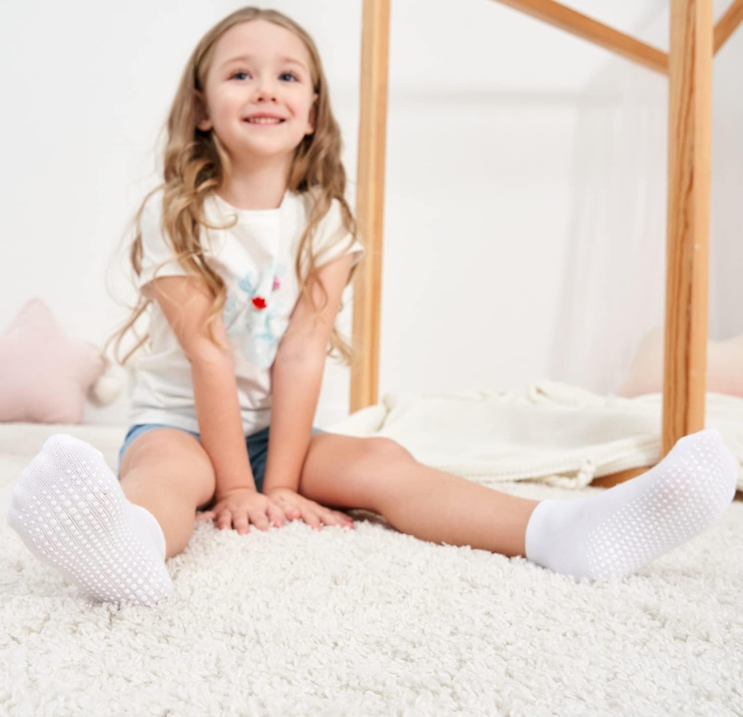 Baby Non Slip Grip Ankle Socks with anti Skid Grippers Boys Girls Low Cut for Infants Toddlers Kids