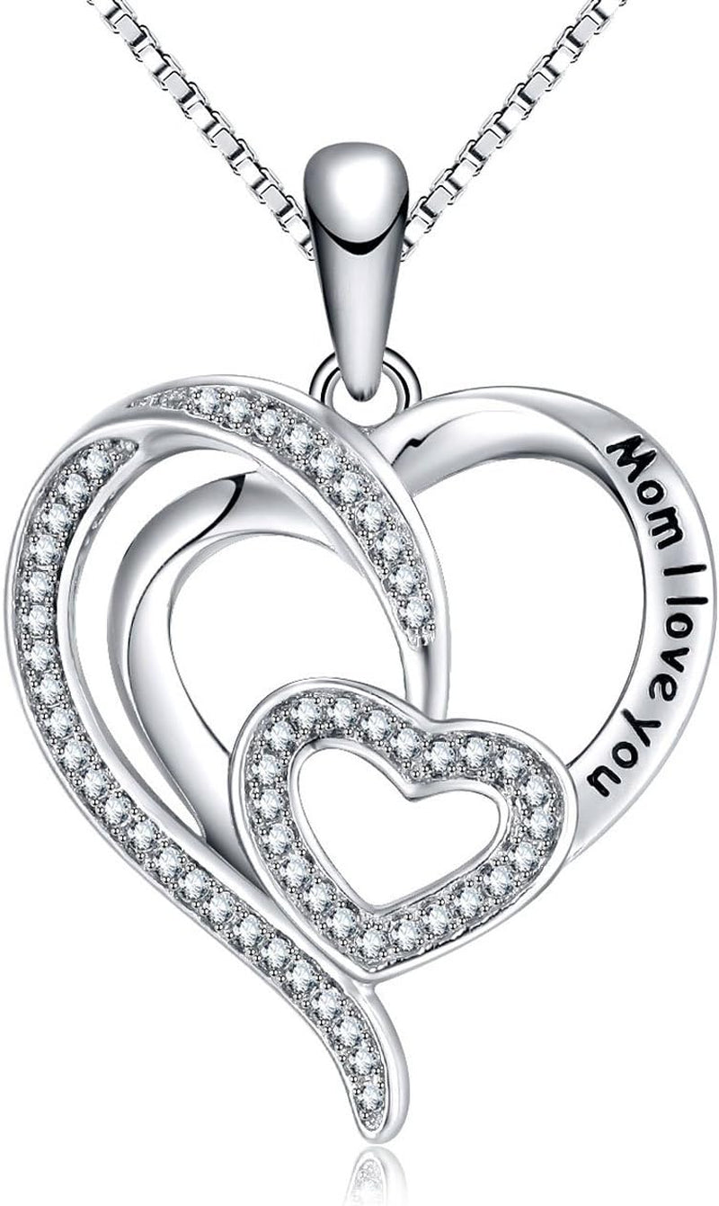 Forever Connected Mother & Son Necklace – Heart Pendant Gift for Mom, Sterling Silver Jewelry for Mother'S Day or Birthday