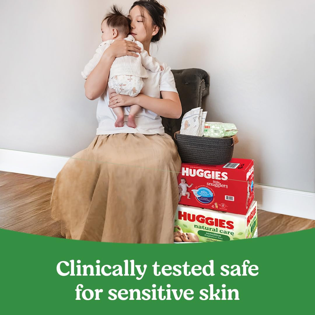 Natural Care Sensitive Baby Wipes, Unscented, Hypoallergenic, 6 Flip-Top Packs (288 Wipes Total)