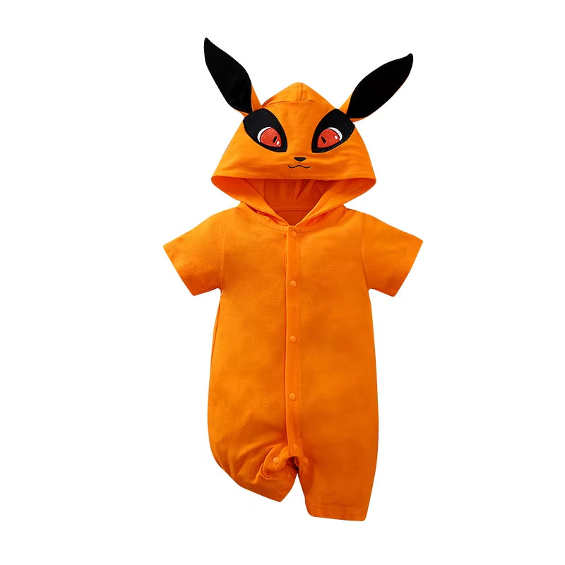 Newborn Clothing Cute Anime Fox Role-Playing Cotton Comfortable and Soft Boy and Girl Summer 0-18 Short Sleeved Baby Jumpsuit