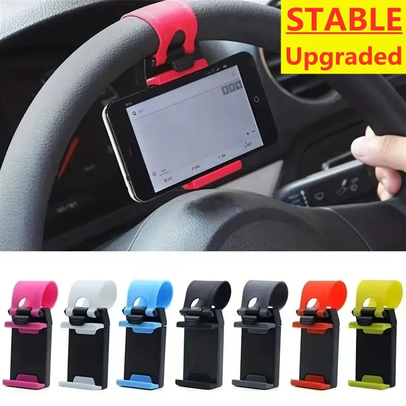 Car Steering Wheel Phone Holder Hook Mount Navigation Mobile Phone Bracket Support in Car for Iphone Xiaomi Samsung