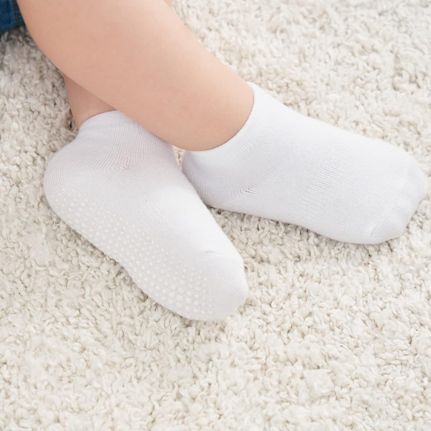 Baby Non Slip Grip Ankle Socks with anti Skid Grippers Boys Girls Low Cut for Infants Toddlers Kids