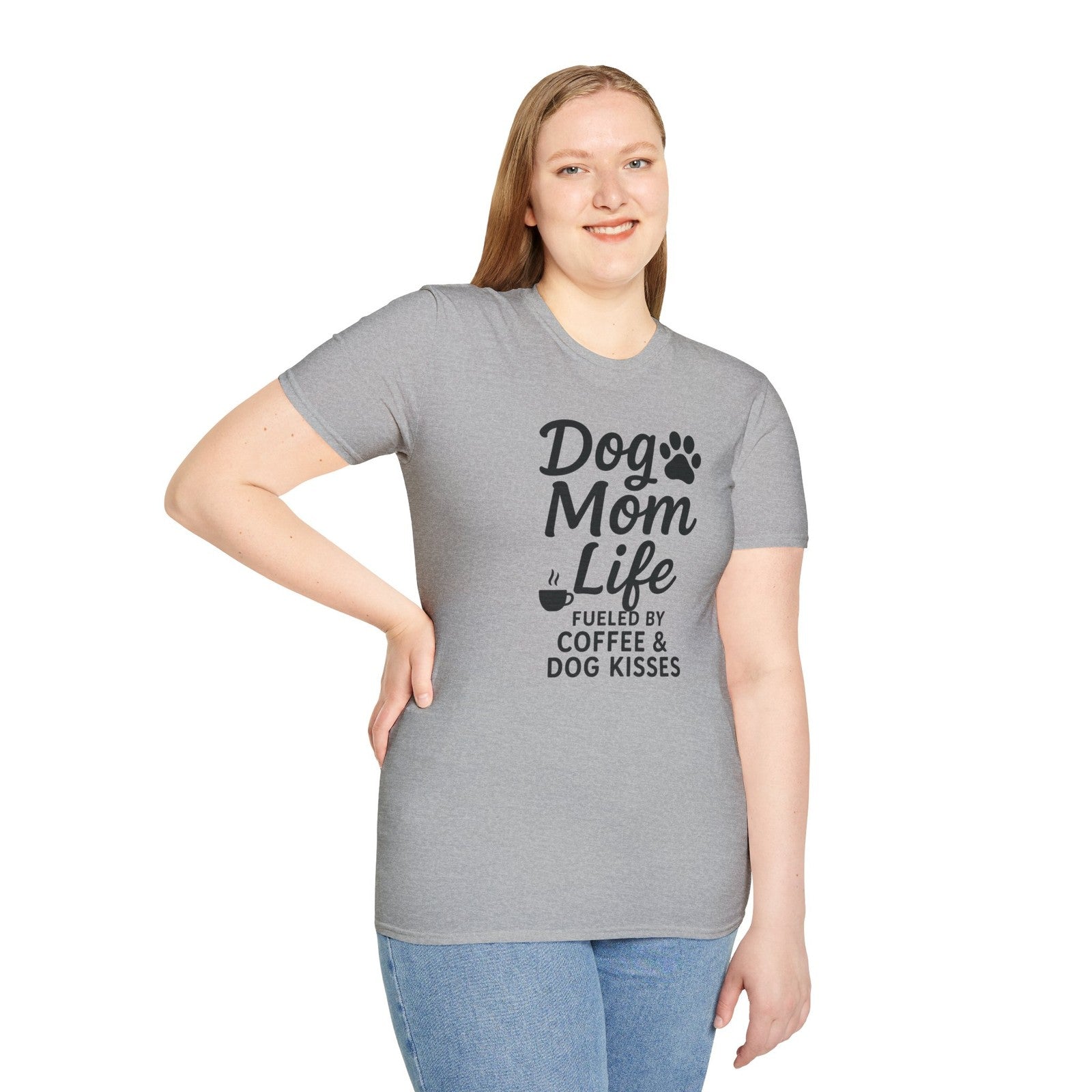 Dog Mom Life T-Shirt, Unisex Softstyle Tee, Gifts for Dog Lovers,