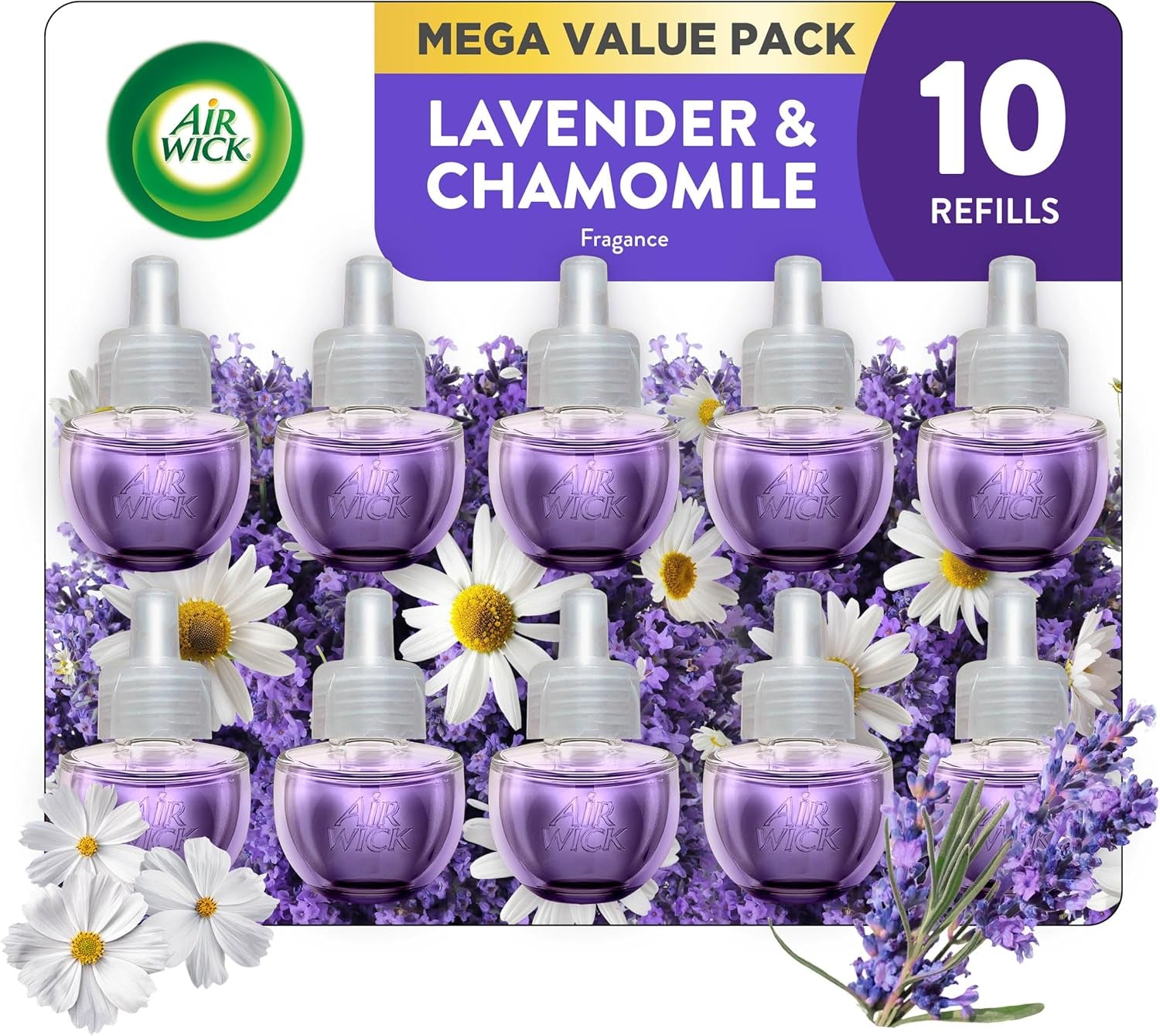 Plug in Scented Oil Refill, 10Ct, Lavender & Chamomile, Air Freshener, Essential Oils, Eco Friendly