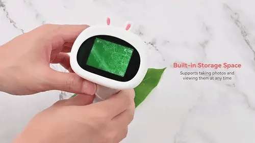 Children'S Digital Microscope with High-Definition Display Screen, 1000X Magnification, LED Light, Camera, and Video Yellow