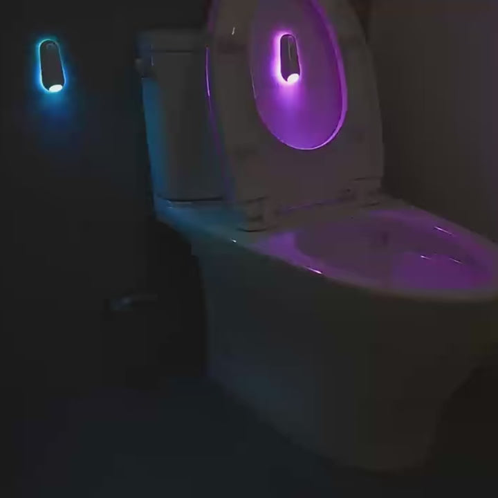 LED Smart Motion Sensor Night Light, Toilet Seat Lights, USB Rechargeable 8Color Lamp for Summer Corridor WC Camping Home Decor