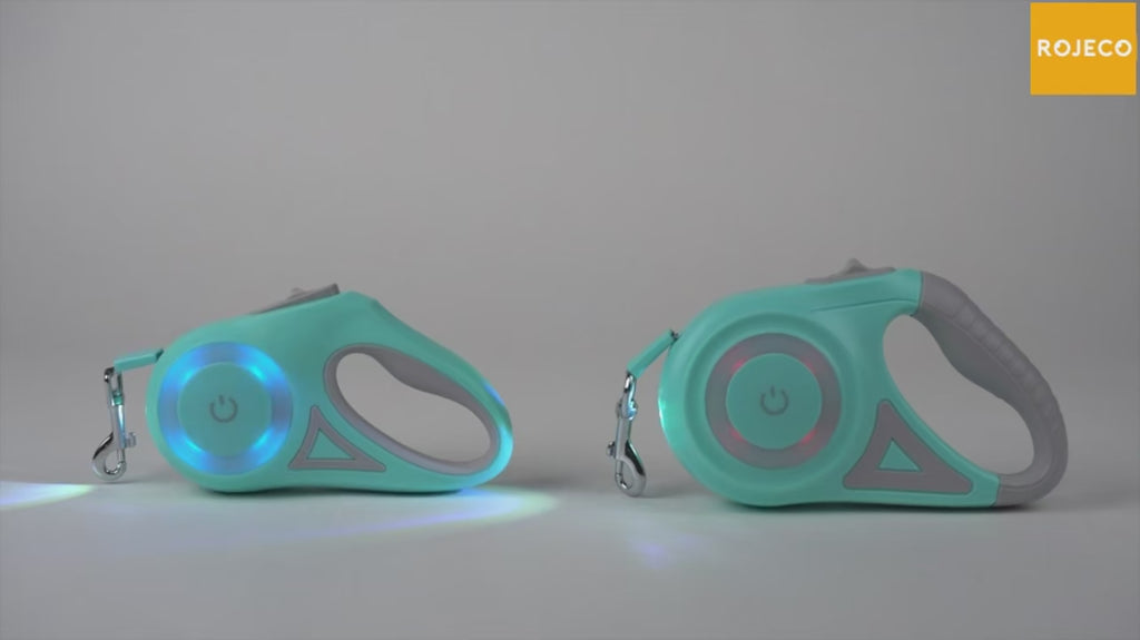 5M Automatic Retractable Dog Leash LED Luminous Leading Fashion Light Straps for Dog Puppy Pet Flexi Walking Running Lead