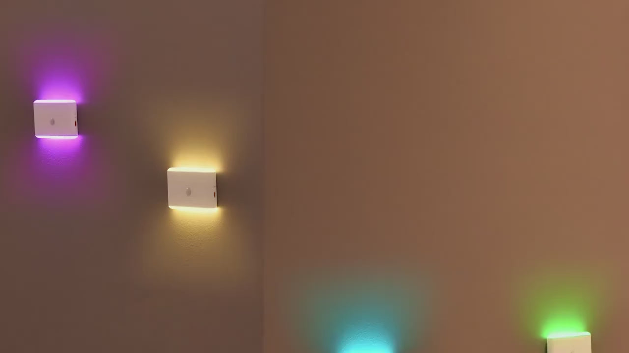 1Pc USB Rechargeable LED Motion Sensor Light - Thin, Wall-Mounted, RGB Night Lighting for Corridors, Storage, Closets, Kitchens,