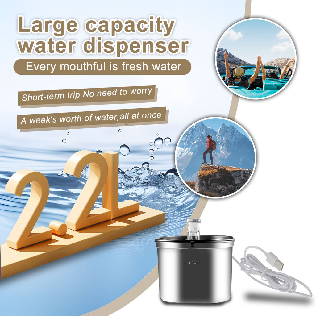 Cat Water Fountain Stainless Steel 74Oz/2.2L Automatic Pet Dog Water Fountain